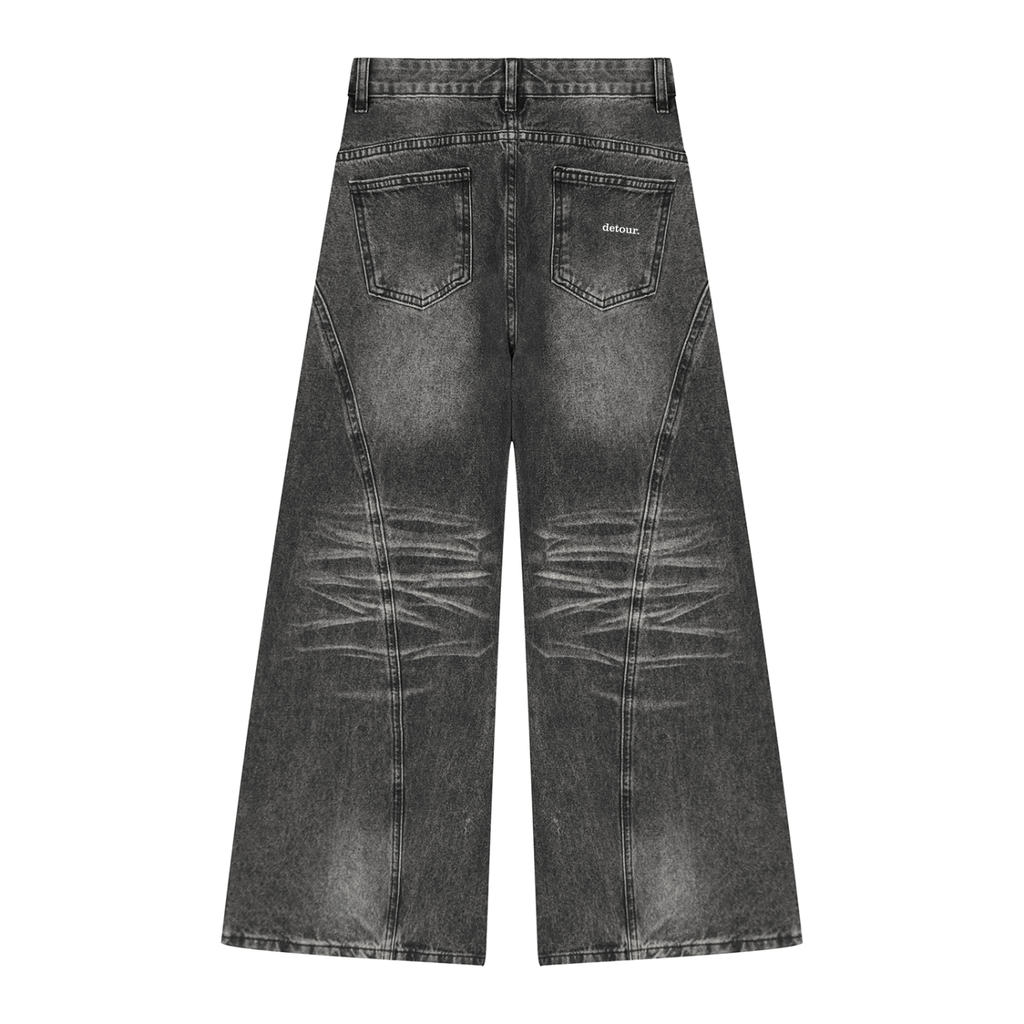 Women’s Vintage Wash Wide Leg Denim Jeans