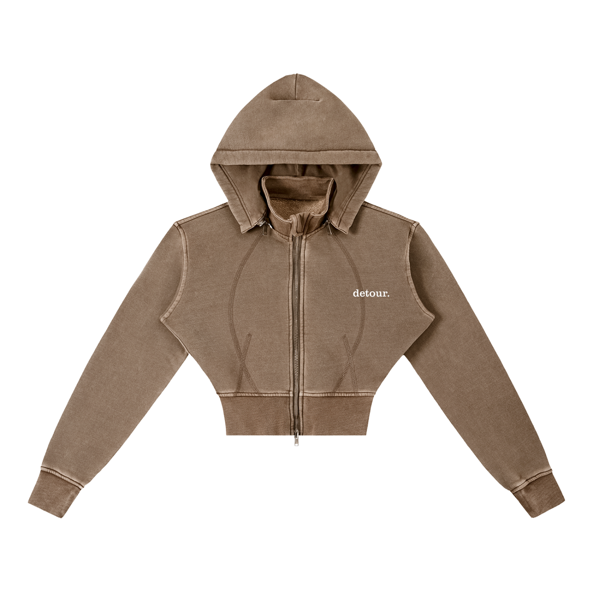 Vintage Washed Cropped Fleece Hoodie