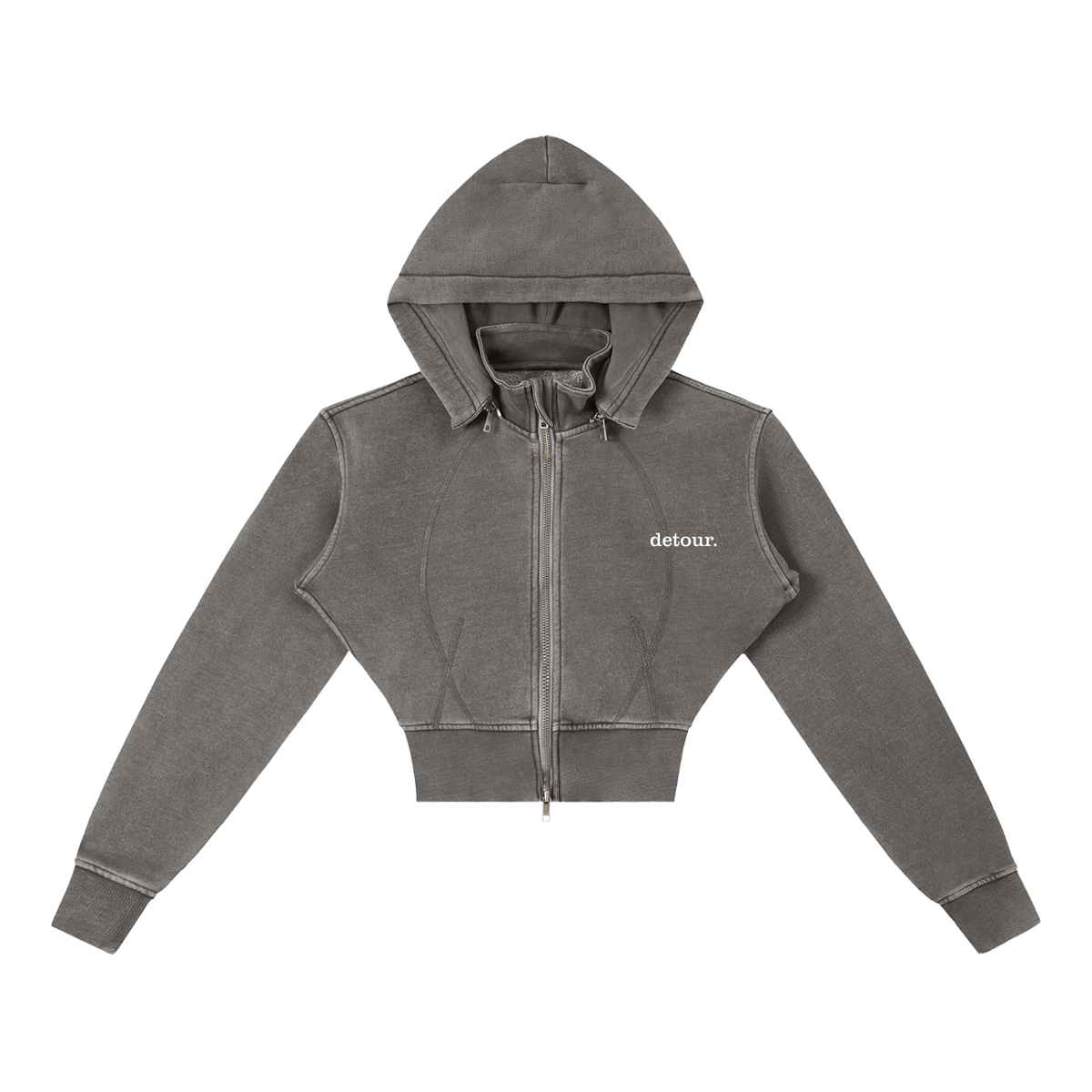 Vintage Washed Cropped Fleece Hoodie